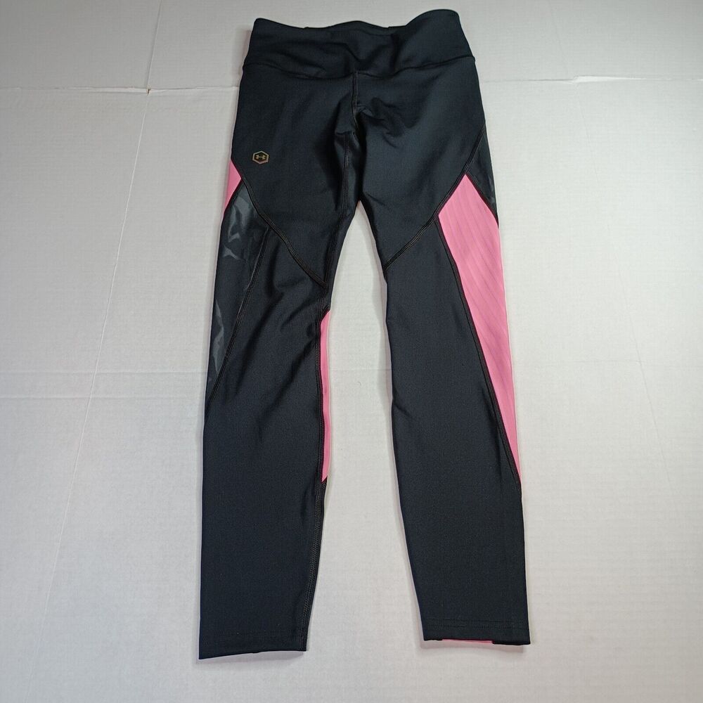 Under Armour Leggings Women's S Small Rush Black Pink Compression Training